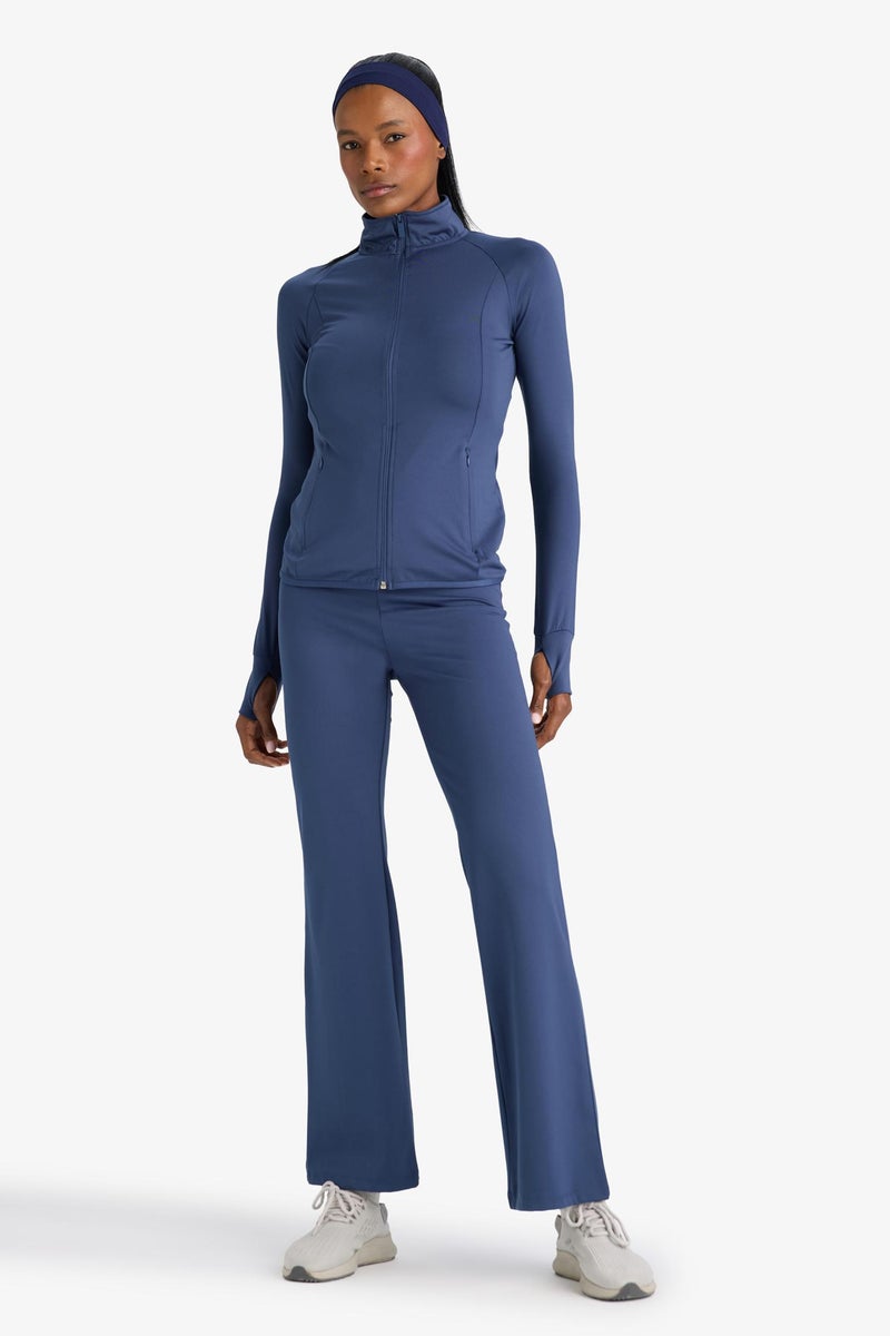DeFacto Blue Woman Wide Leg Shaping High Waist Soft Touch Sports Sweatpants Casual - Image 4
